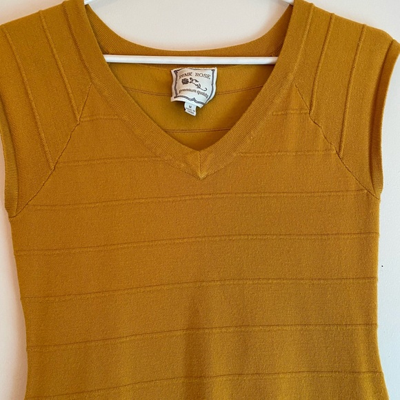 Yellow Pink Rose Dress, Bandage - Size M - Picture 2 of 5